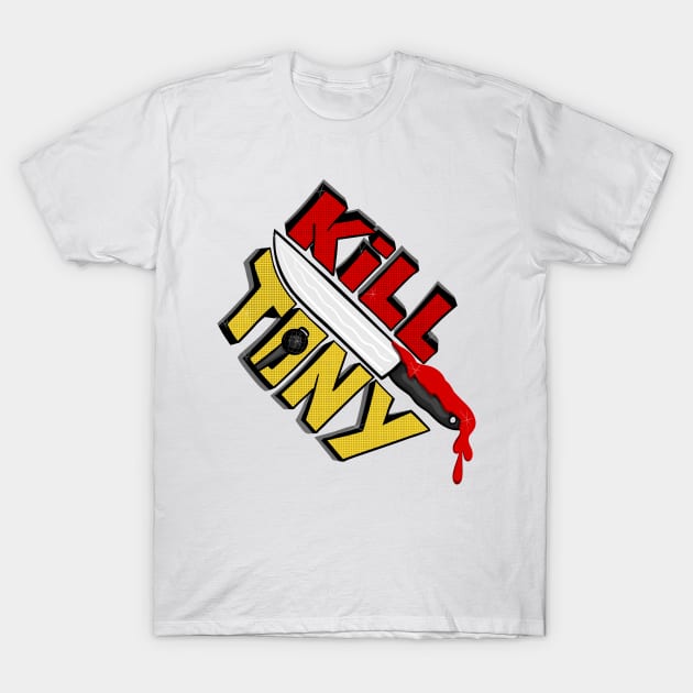 Kill Tony Podcast Fun Fan Logo WIth Microphone and a Knife (Black) T-Shirt by Ina